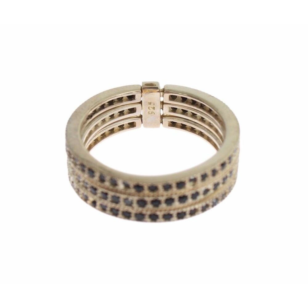 Nialaya Black CZ 925 Sterling Silver Womens Ring